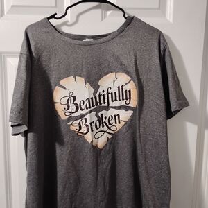 Beautifully Broken Gray Short Sleeve Tee